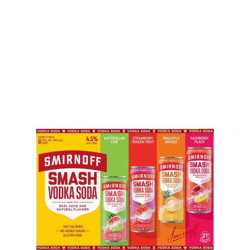 SMIRNOFF SMASH VODKA SODA VARIETY 8PK