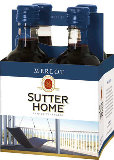 SUTTER HOME MERLOT 4PK 187ML